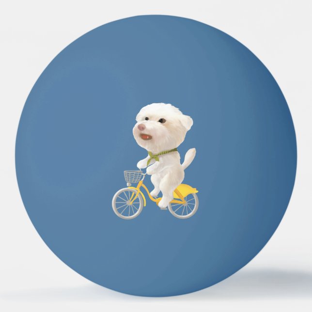 Dogs and Cats Biking by the Sea Ping Pong Ball (Front)