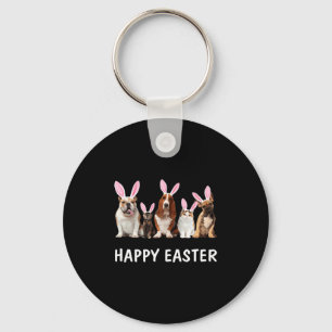 Dogs and cats happy easter funny gift for womens g key ring