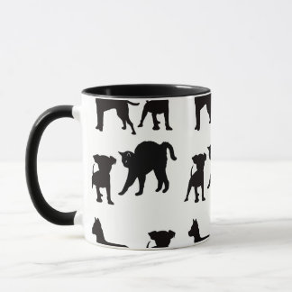 Dogs And Cats Pet Lovers Owners Black  Mug