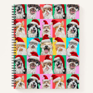 Dogs and Cats with Santa Beard Notebook