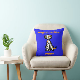 Dogs and Coffee Woof! Cushion