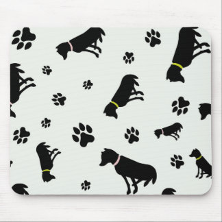 dogs and footprints mousepad