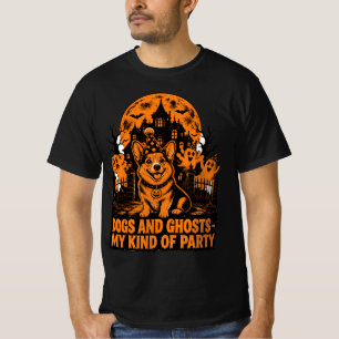 Dogs And Ghosts My Kind Of Party Corgi Halloween P T-Shirt