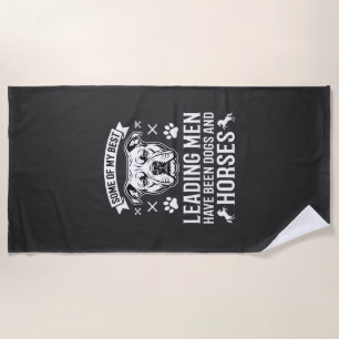 Dogs And Horses Leading Men Beach Towel