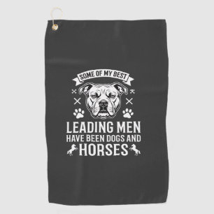 Dogs And Horses Leading Men Golf Towel