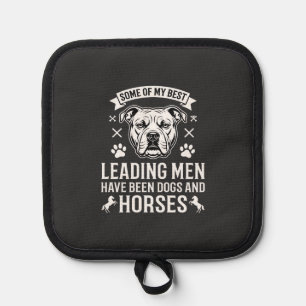 Dogs And Horses Leading Men Pot Holder