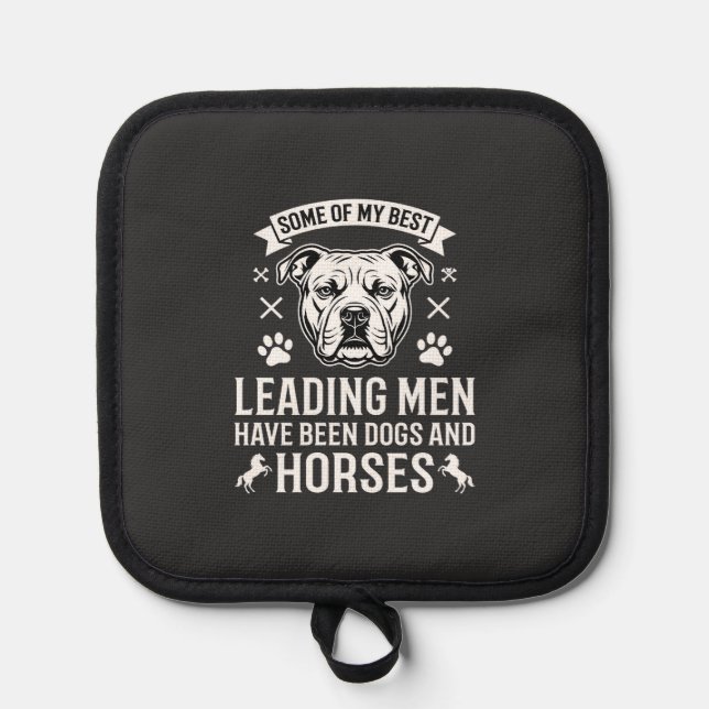 Dogs And Horses Leading Men Pot Holder (Front)