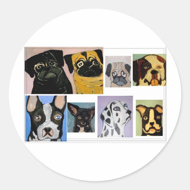 dogs and more classic round sticker (Front)
