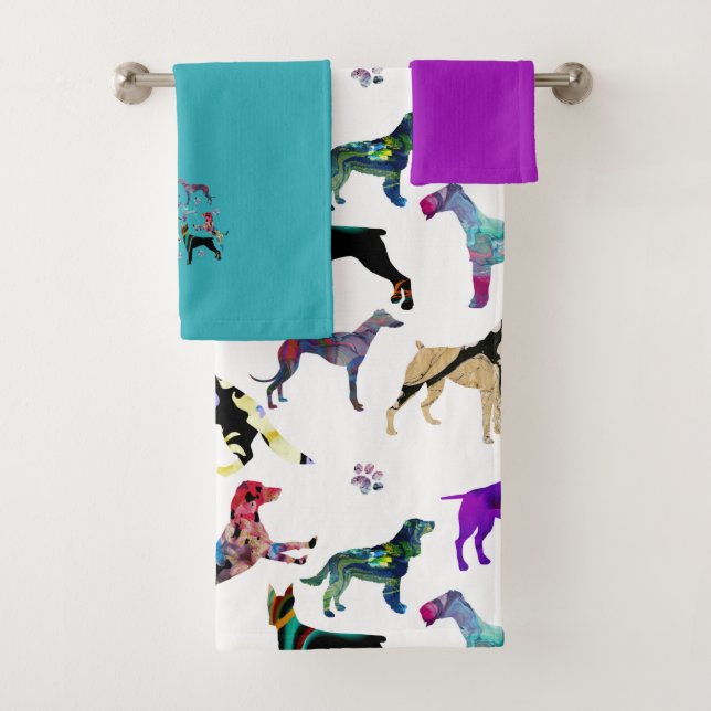 Dogs and Paws Bath Towel Set (Insitu)