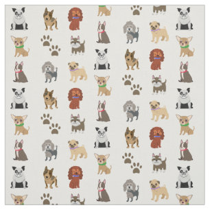 Dogs and Paws Fabric