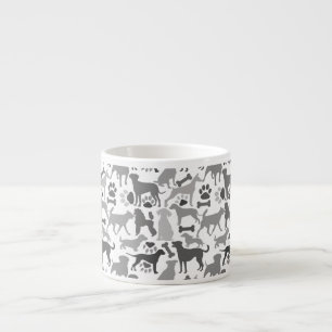 Dogs and paws pattern 03.b White BG Espresso Cup