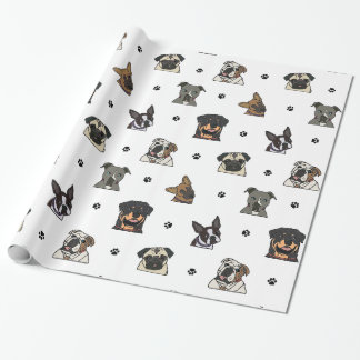 Dogs and Paws Wrapping Paper