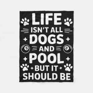 Dogs And Pool Billiards Funny Pool Fleece Blanket