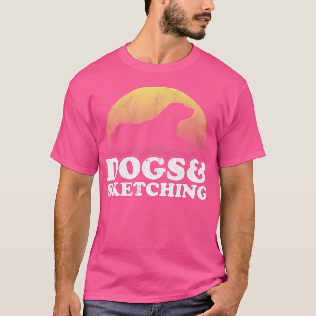 Dogs And Sketching Men'S Or Women'S Dog And Sketch T-Shirt (Front)