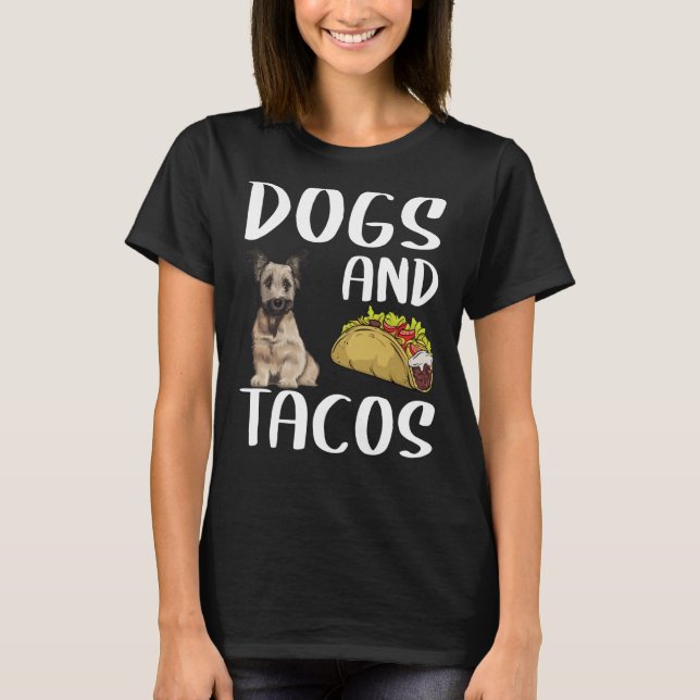 Dogs And Tacos Skye Terrier Mexican Food T-Shirt (Front)
