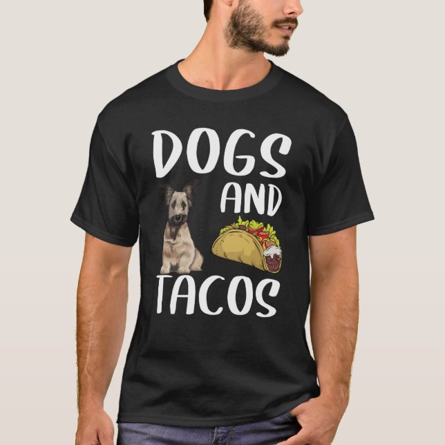 Dogs And Tacos Skye Terrier Mexican Food T-Shirt (Front)