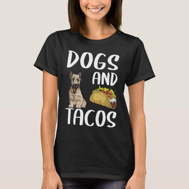 Dogs And Tacos Skye Terrier Mexican Food T-Shirt (Front)