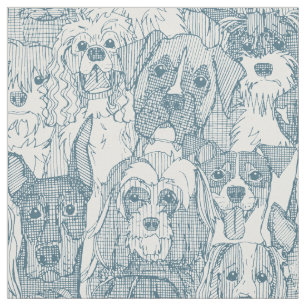 dogs aplenty bluestone fabric