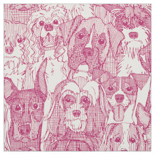 dogs aplenty cherry pearl fabric