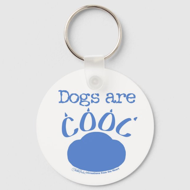 DOGS are Cool Paw Print Key Ring (Front)