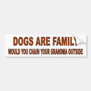 DOGS ARE FAMILY BUMPER STICKER