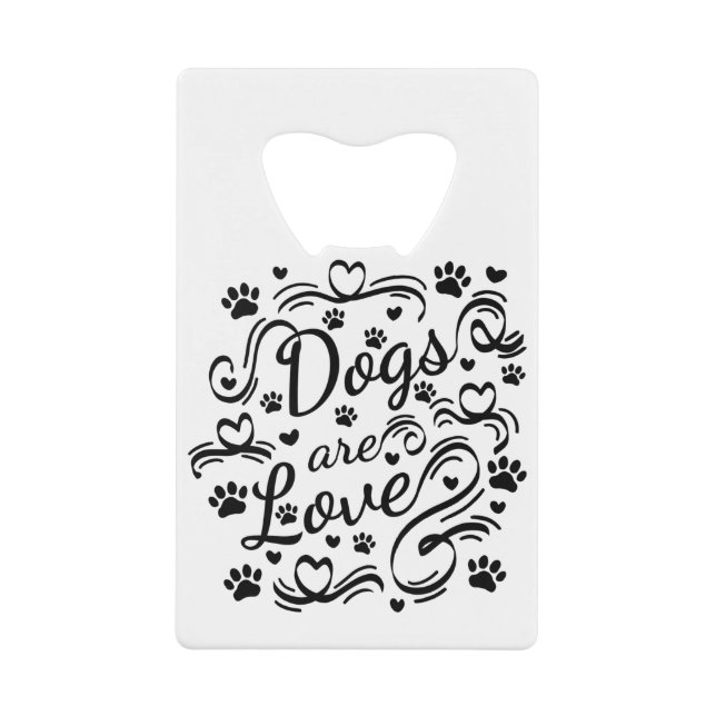 Dogs Are Love Paw And Hearts Typography (Front)