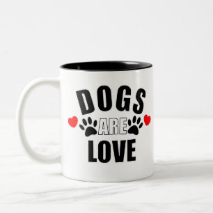 Dogs Are Love Two-Tone Coffee Mug
