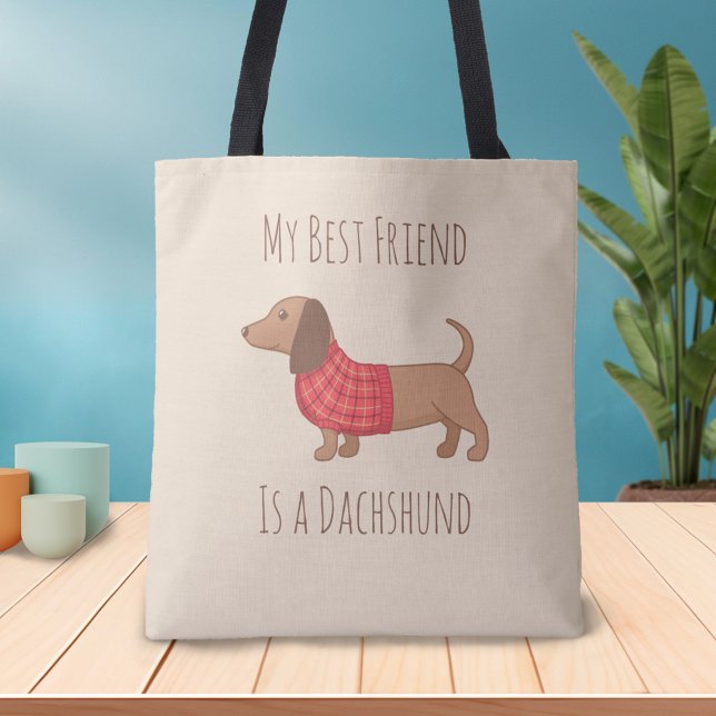 Dogs are my Favourite People Dachshund Wiener Dog Tote Bag (Creator Uploaded)