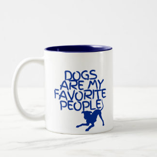 Dogs are my favourite people mug with Blue accents