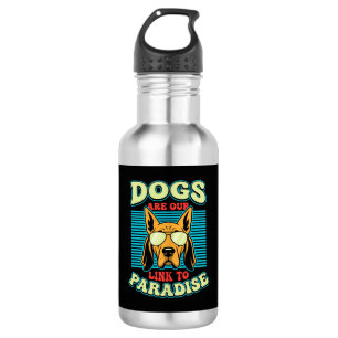 Dogs Are Our Link to Paradise Retro Vector 532 Ml Water Bottle