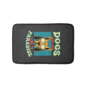 Dogs Are Our Link to Paradise Retro Vector Bath Mat