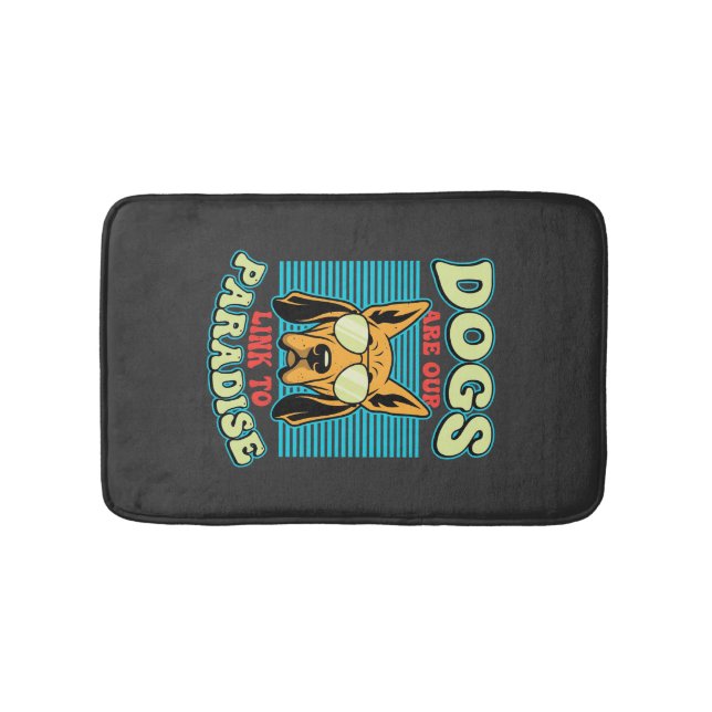 Dogs Are Our Link to Paradise Retro Vector Bath Mat (Front)