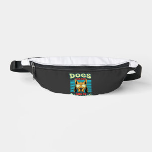 Dogs Are Our Link to Paradise Retro Vector Bum Bags