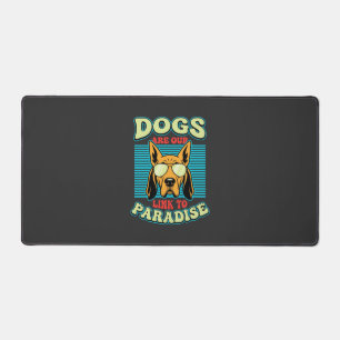 Dogs Are Our Link to Paradise Retro Vector Desk Mat