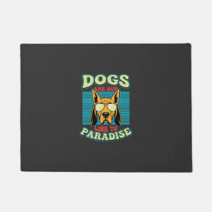 Dogs Are Our Link to Paradise Retro Vector Doormat