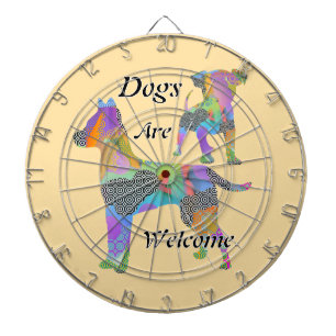 Dogs Are Welcome Dartboard