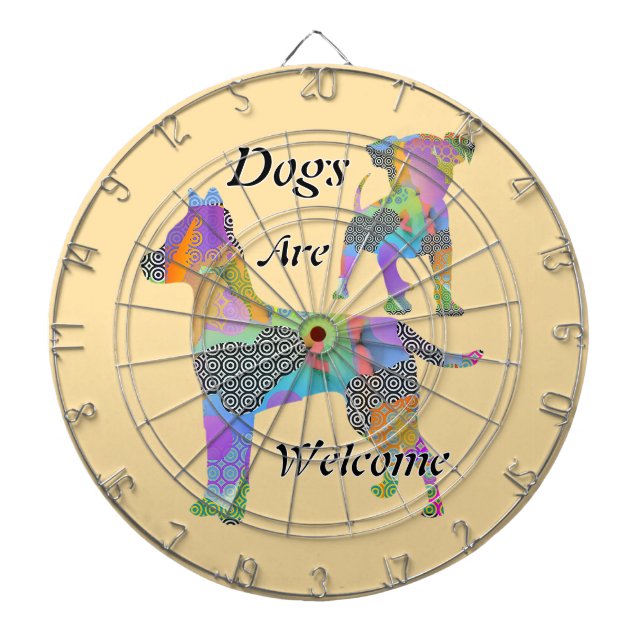 Dogs Are Welcome Dartboard (Front)