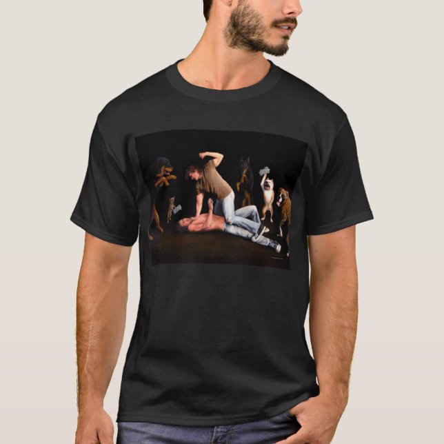 Dogs at Manfight men's shirt (Front)