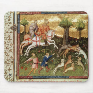 Dogs attacking a leopard, from a book mouse mat