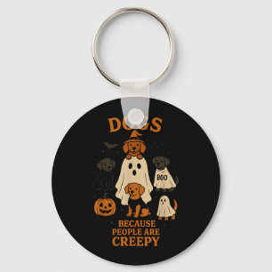 Dogs Because People Are Creepy Funny Ghost Key Ring