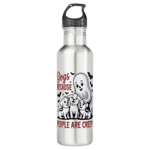 Dogs Because People Are Creepy Halloween 710 Ml Water Bottle