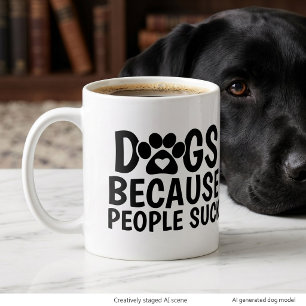 Dogs Because People Suck Large Coffee Mug