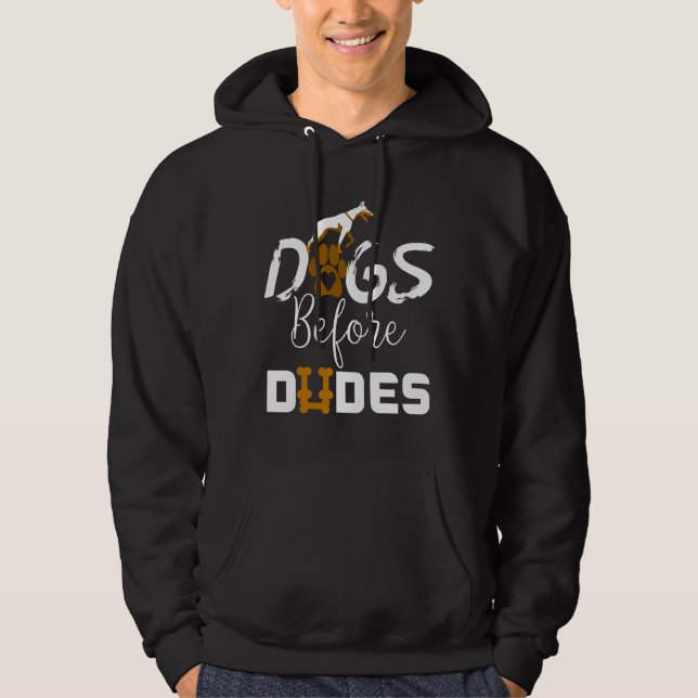 Dogs Before Dudes Funny Doberman Dog Lovers Ideas  Hoodie (Front)