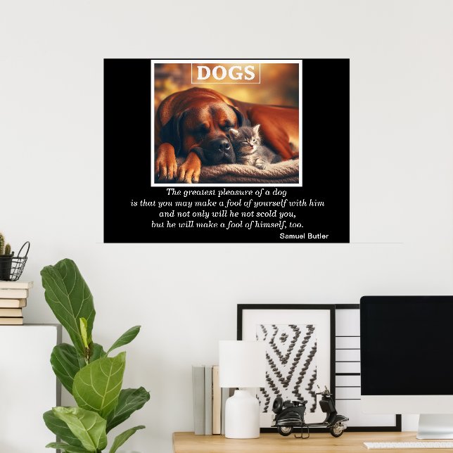 Dogs Best Friend Kitten Cuddles Poster (Home Office)