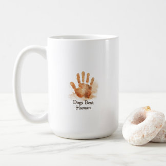 Dogs Best Human Painterly Handprint Mug
