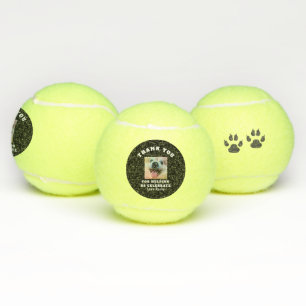 Dog's Birthday Custom Photo Party Favour Tennis Balls