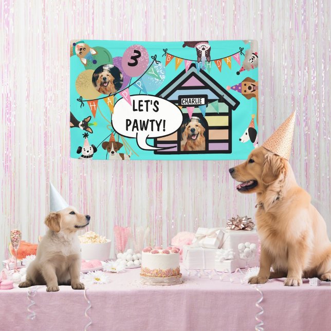 Dog's Birthday Party banner decoration (Dog Party banner)