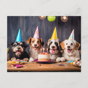 Dogs' Birthday Party Invitation Postcard