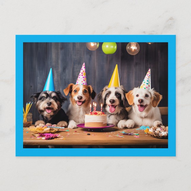 Dogs' Birthday Party Postcard (Front)