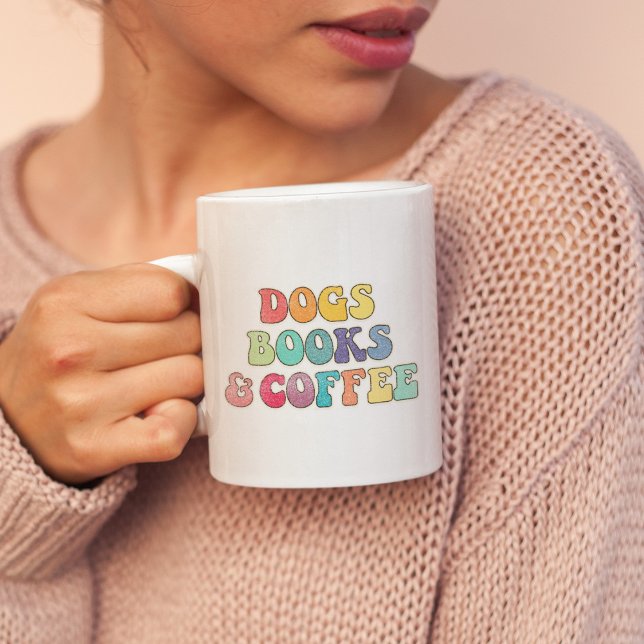 Dogs books and coffee coffee mug (Creator Uploaded)